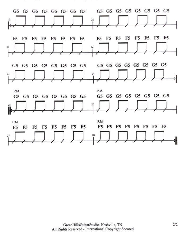 Counting & Palm Muting Power Chord Exercise 1 - Green Hills Guitar Studio