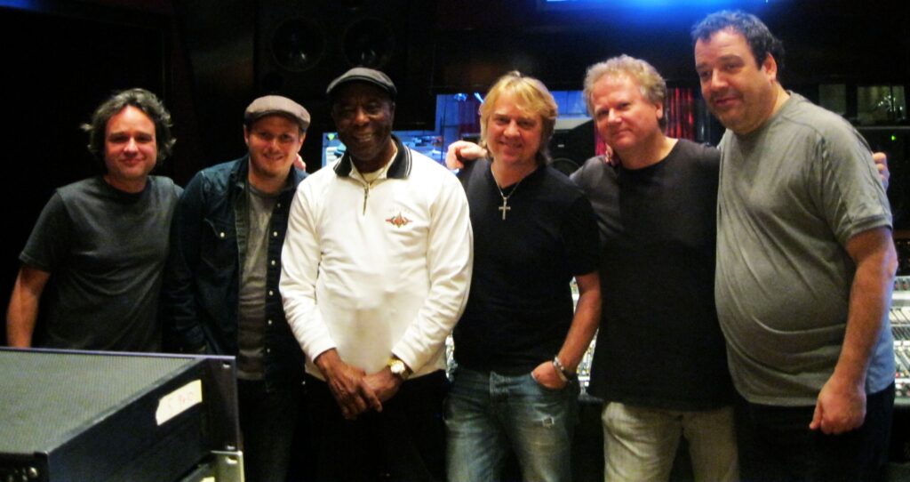 Tommy MacDonald recording with Buddy Guy