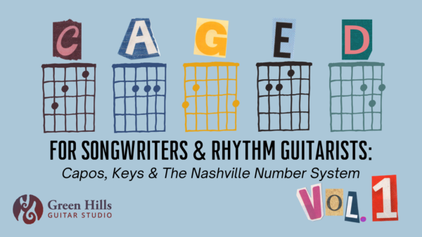 CAGED for songwriters and rhythm guitar course graphic